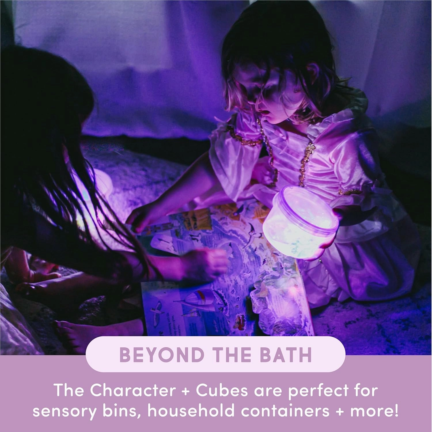 New Glo Pals Lumi Water-Activated Bath Toy with 6 Reusable Light-Up Cubes for Sensory Play
