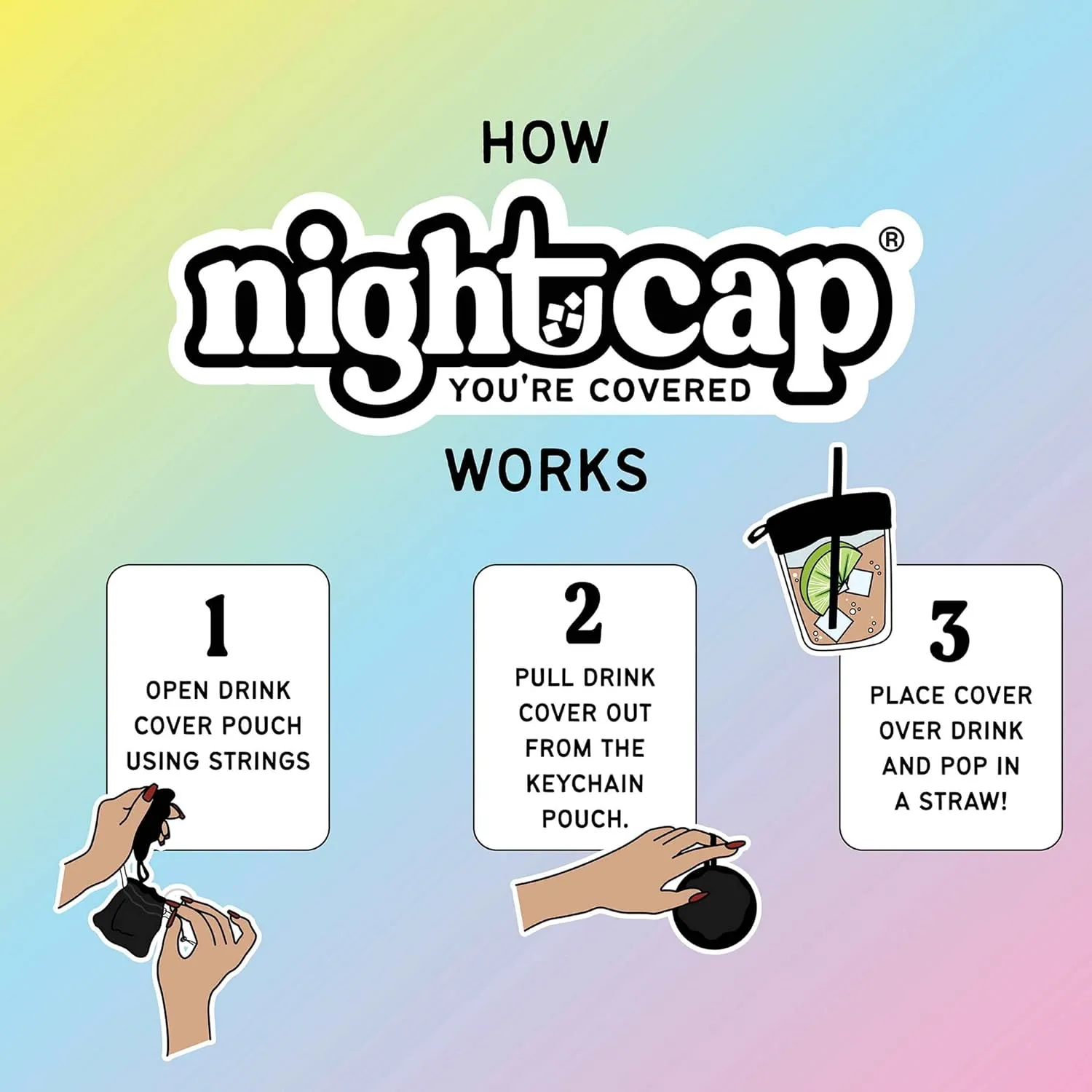 Nightcap The Original Keychain – As Seen On Shark Tank & TikTok - The Reusable Drink Spiking Prevention