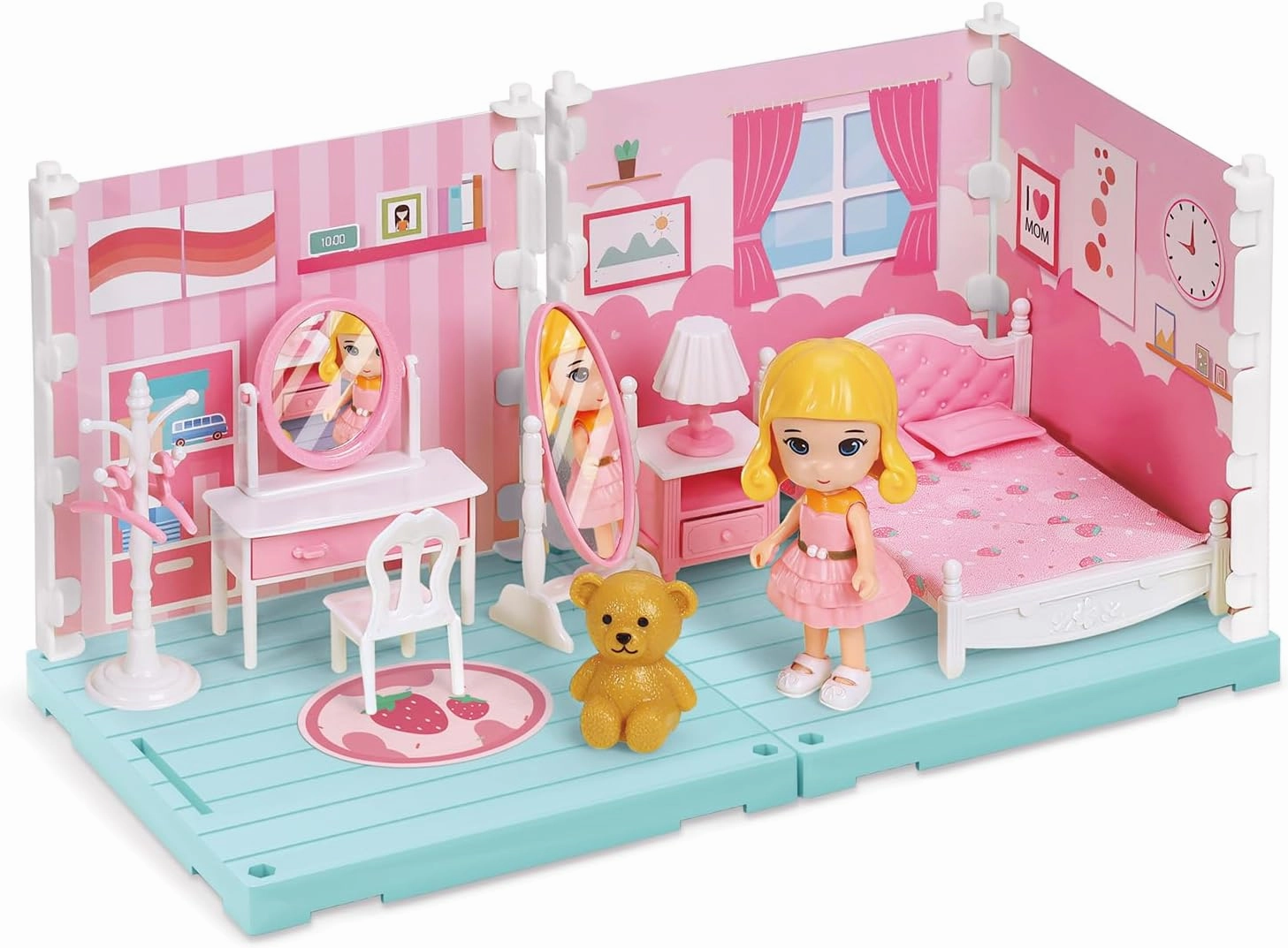 Nilez DIY Miniature Dollhouse Kit Furniture Set Mini Bedroom House for Adult Teen Creative 3D Pretend Play Toys