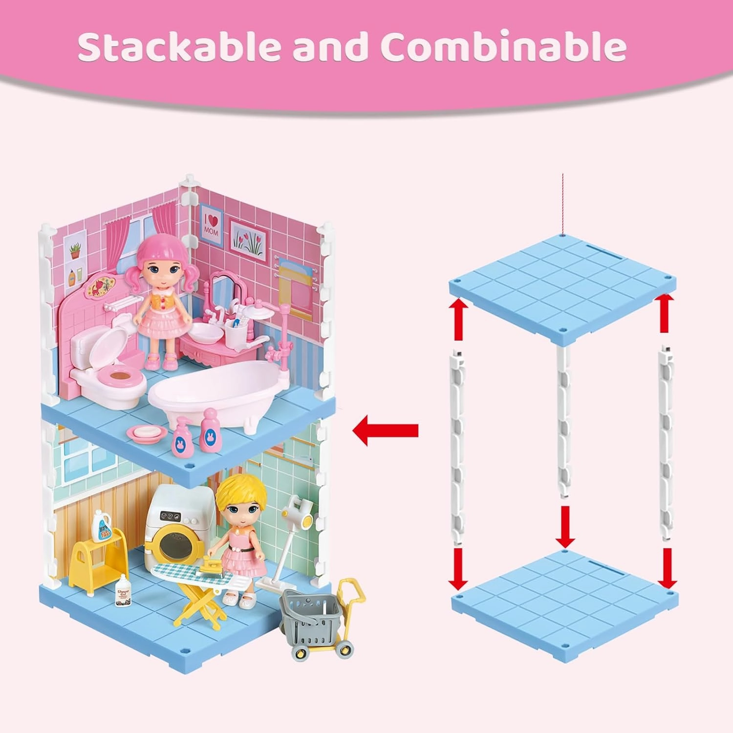 Nilez DIY Miniature Dollhouse Kit Furniture Set Mini Bedroom House for Adult Teen Creative 3D Pretend Play Toys