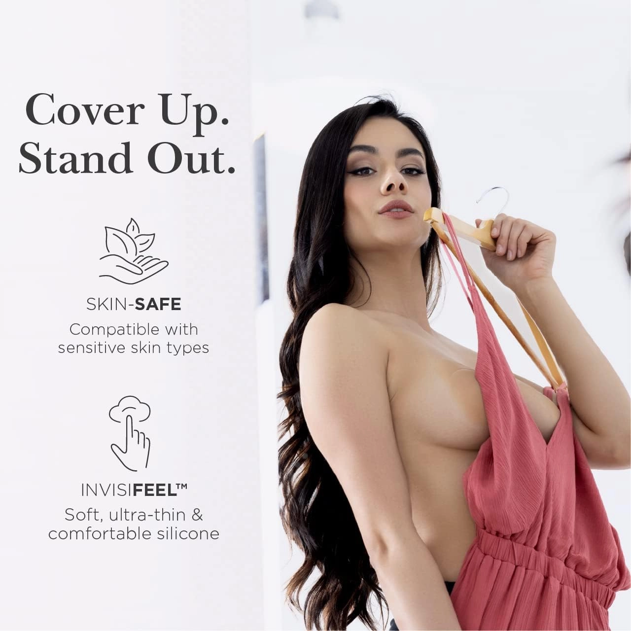 Nippies Nipple Covers for Women - Sticky Adhesive Silicone Pasties - Reusable Pasty Nipple Cover with Travel Box