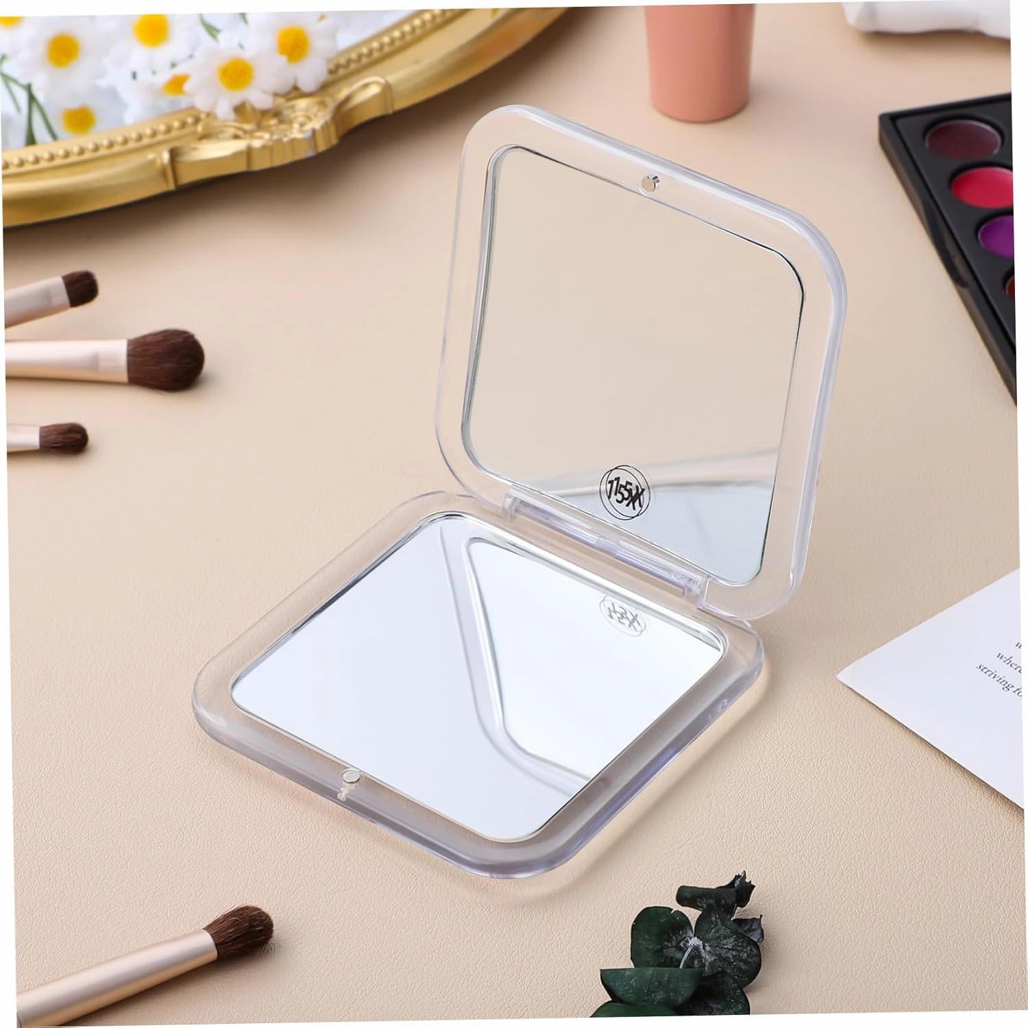 NOLITOY 2pcs Small Mirror Mini Mirror Travel Makeup for Purse Pocket Strong Acrylic Square