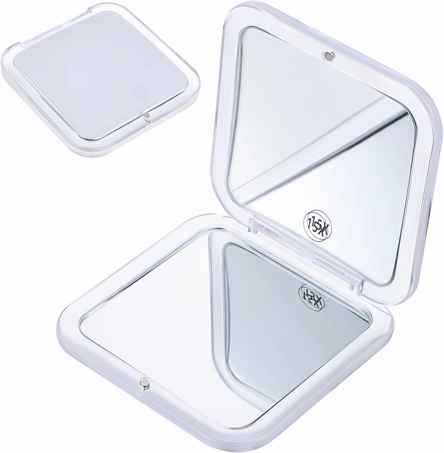 NOLITOY 2pcs Small Mirror Mini Mirror Travel Makeup for Purse Pocket Strong Acrylic Square