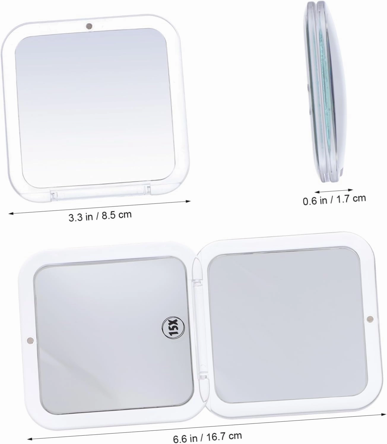 NOLITOY 2pcs Small Mirror Mini Mirror Travel Makeup for Purse Pocket Strong Acrylic Square