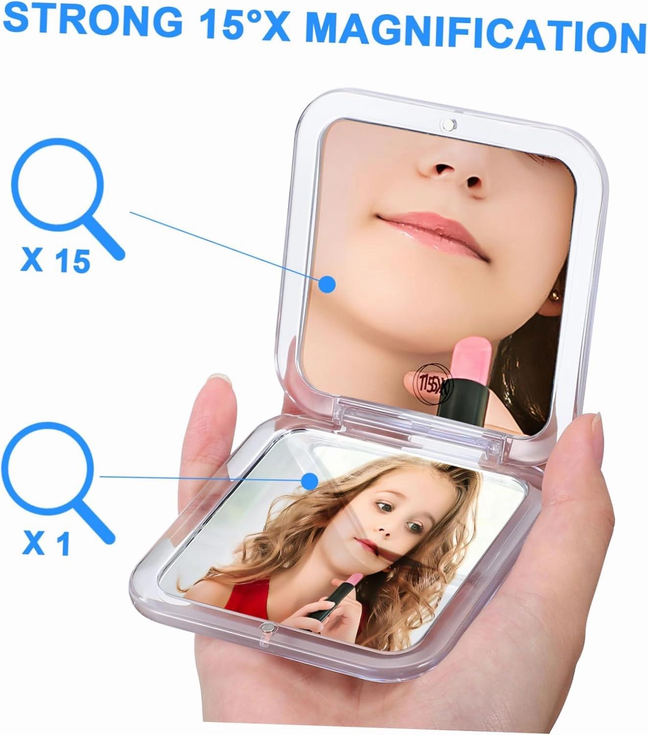 NOLITOY 2pcs Small Mirror Mini Mirror Travel Makeup for Purse Pocket Strong Acrylic Square