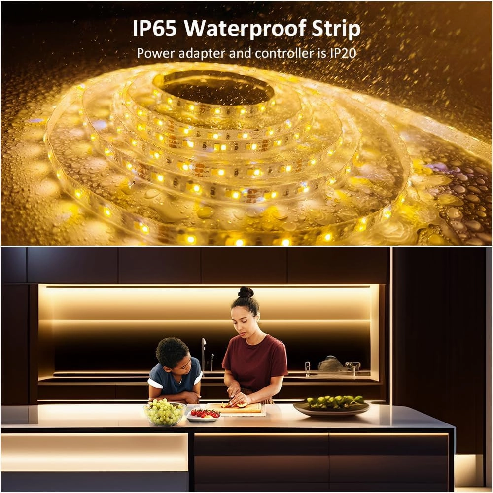 NOVOSTELLA 20ft Waterproof Tunable White LED Strip Lights, Dimmable Flexible Rope Light 3000K-6500K 12V Tape Light with Remote, Ribbon for Outdoor and Indoor Bedroom Home Mirror Kitchen Bar Cabinet