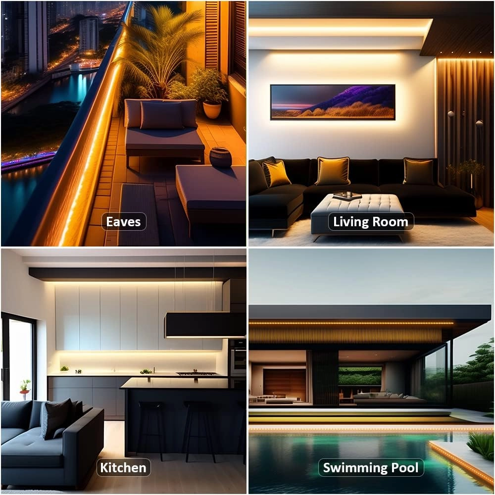NOVOSTELLA 20ft Waterproof Tunable White LED Strip Lights, Dimmable Flexible Rope Light 3000K-6500K 12V Tape Light with Remote, Ribbon for Outdoor and Indoor Bedroom Home Mirror Kitchen Bar Cabinet