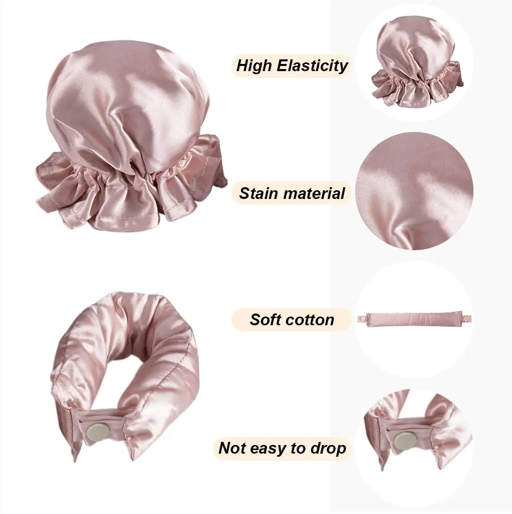 NuAngela Hair Rollers Set, 6Pcs Satin Heatless Curling Rod Headband, Heatless Curls with Cap for All Hair Types, No Heat Curling Flexi Rod