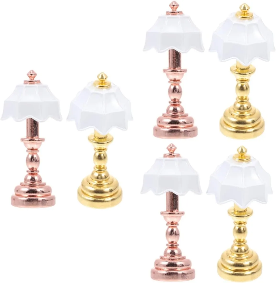 NUOBESTY 6 Pcs Dollhouse Table Lamp Miniatures Mini Table Lamp Dollhouse Lights Doll House Floor Lamps Dollhouse Lamp 1:12 Scale Creative Lamp