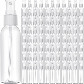 Nuogo 90 Pack 4 Oz Plastic Mini Spray Bottles Reusable Travel Size Perfume Refillable Mist Sprayer Empty Bottle for Essential Oil(Clear)