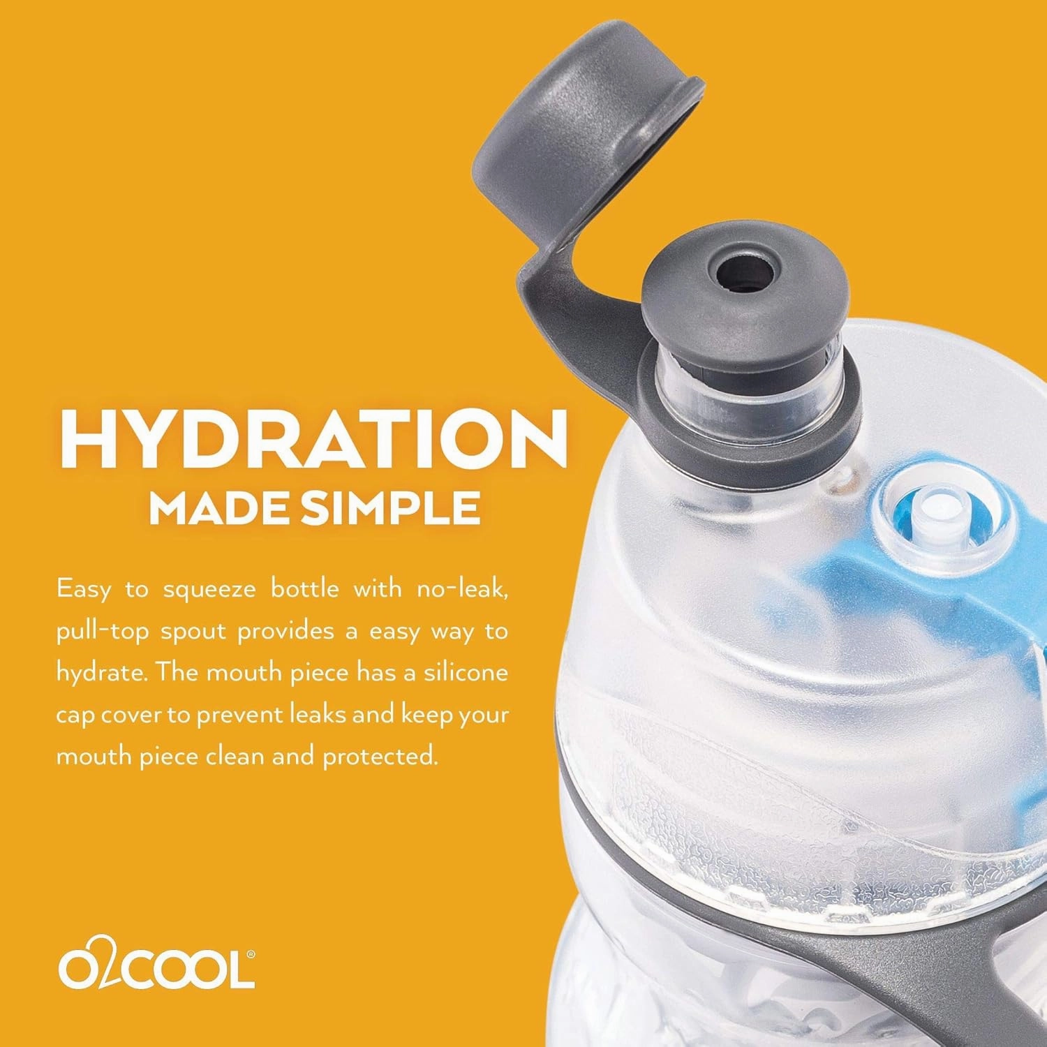 O2COOL Mist N Sip 2-in-1 Misting Water Bottle, 20 oz (2 Pack Football), Reusable Sports Bottle with Pull Top Spout & High Flow Rate - BPA Free, Insulated, Lightweight