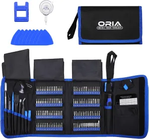 ORIA Precision Screwdriver Set, 142 in 1 Repair Tool Kit, with 120 Screwdrivers Bits, Portable Bag for SmartPhone, Laptop, Watches, Blue