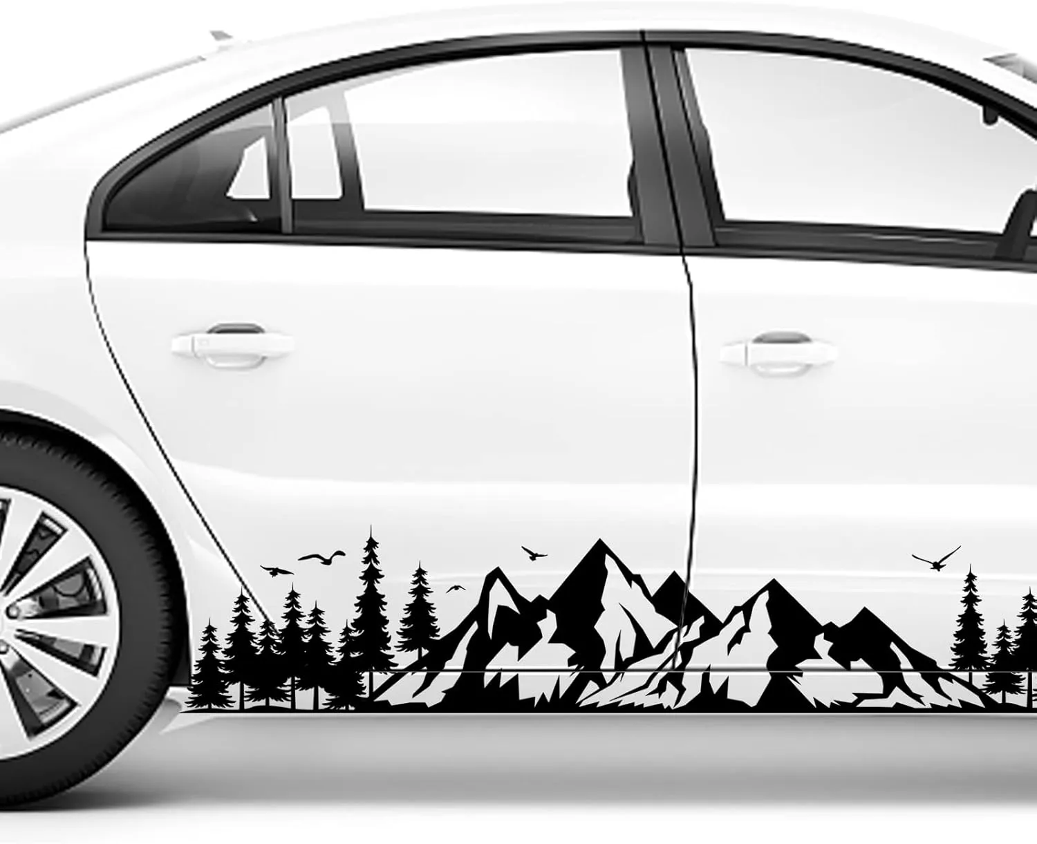 ORIGACH Mountain Forest Vinyl Sticker (2 pcs, 71.9 inch) for Car, Truck, SUV, Off-Road Vehicles