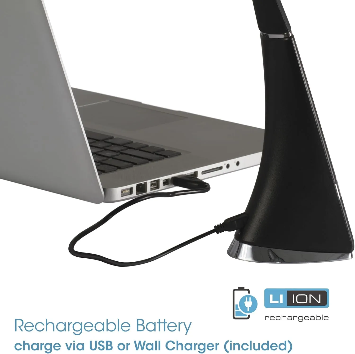 OttLite Recharge LED Desk Lamp with ClearSun LED Technology - Portable, Dimmable & Flexible Gooseneck - Travel-Friendly Task Lamp with Rechargeable Battery - for Home, Reading, Office & College Dorms