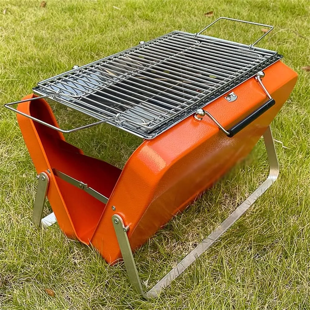 Outdoor Charcoal Grill Portable Rotisserie Stove Home Folding Portable Field Mini Grill Full Set