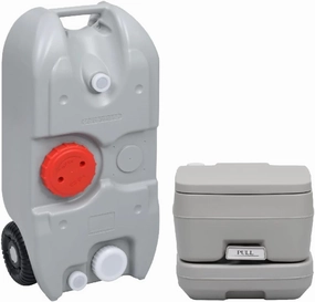 Outdoor Recreation-Portable Camping Toilet and Water Tank Set-Sporting Goods