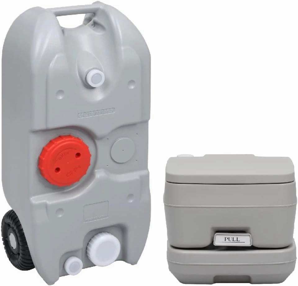 Outdoor Recreation-Portable Camping Toilet and Water Tank Set-Sporting Goods