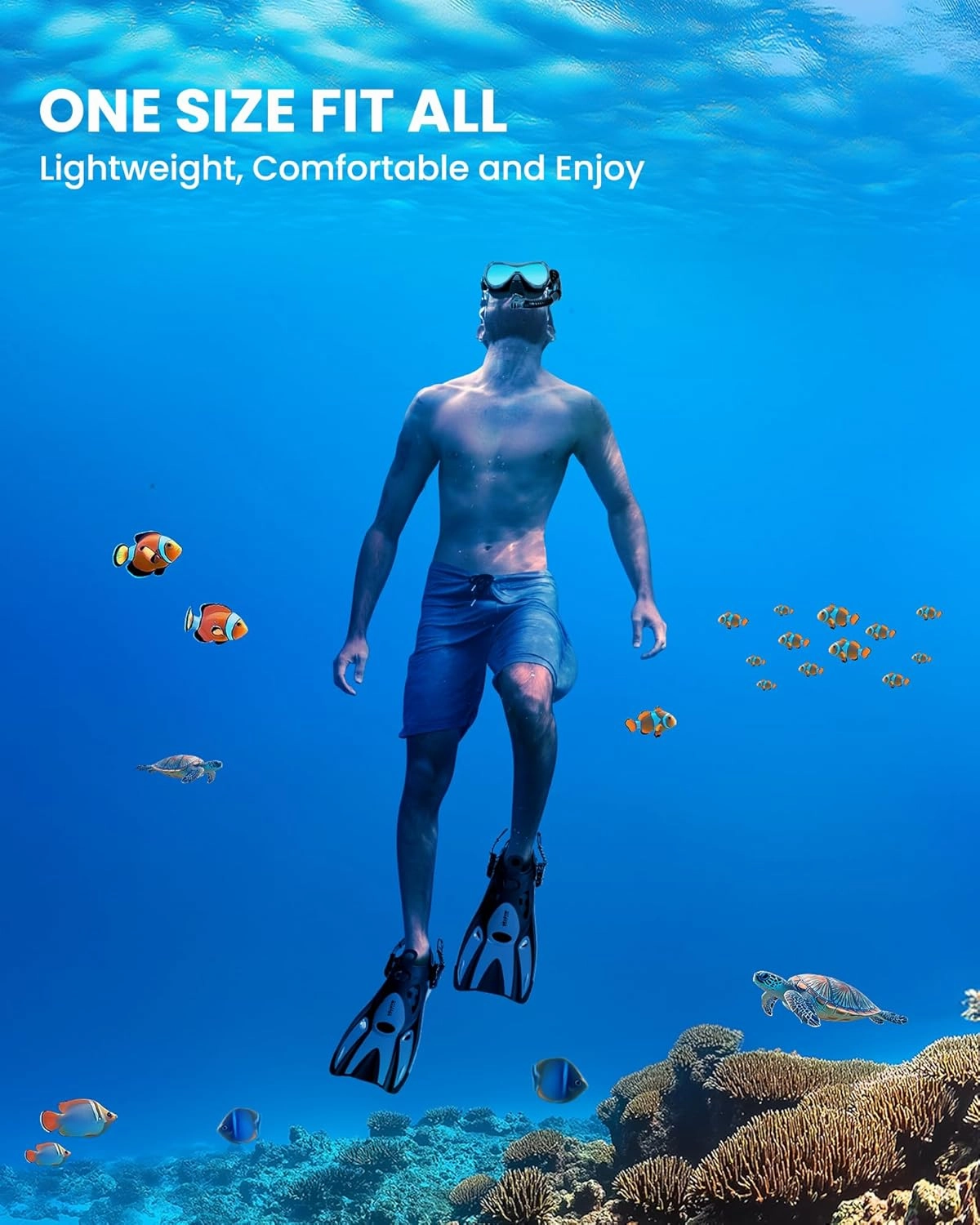OutdoorMaster Mobula Snorkeling Gear for Adults, Diving Mask and Snorkel Set with Tempered Glass Anti-Fog, TOP Dry Snorkel for Diving Snorkeling Swimming