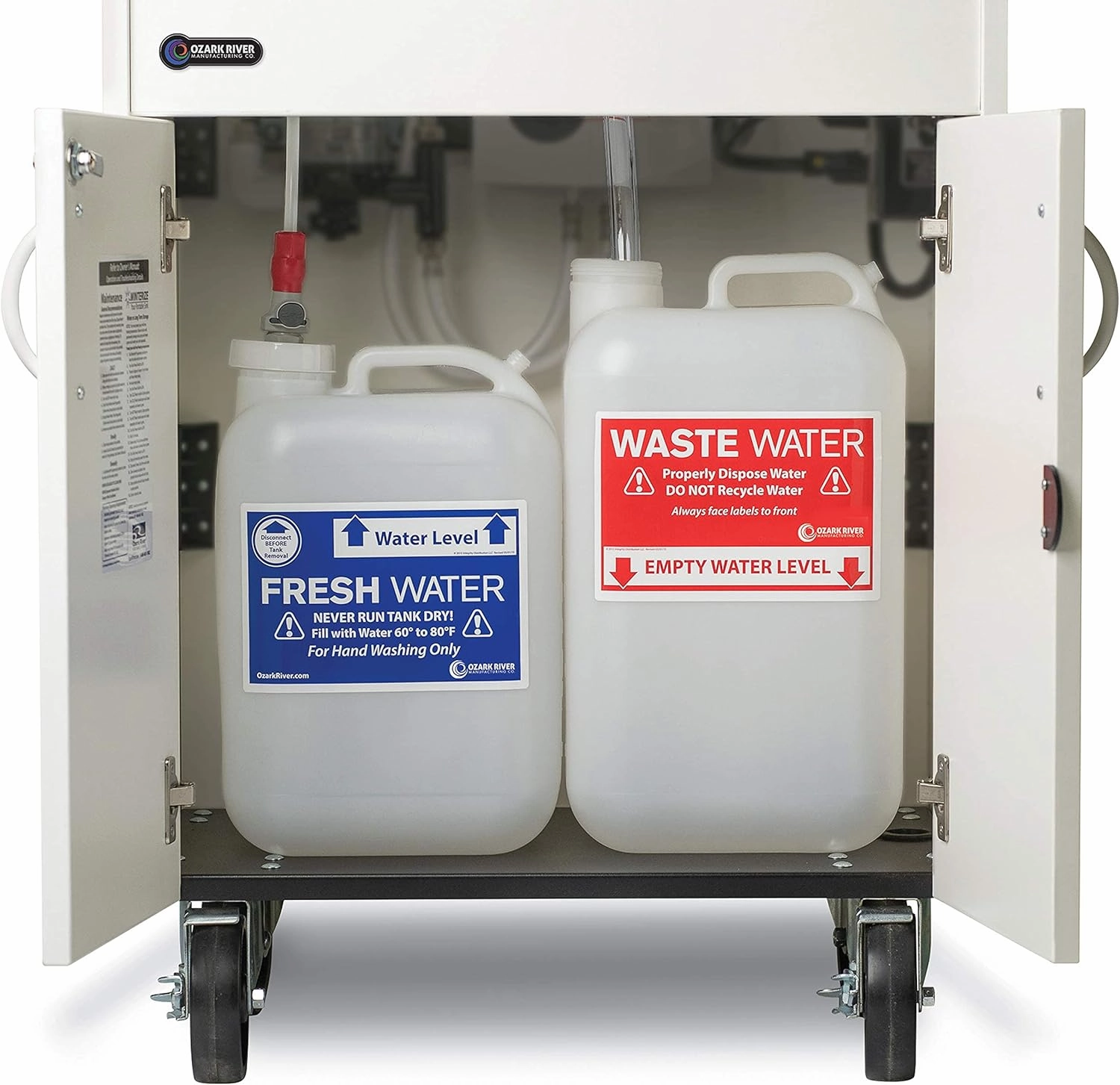 Ozark River Portable Sinks Premier Brite White, White Laminate-ABS Sink, Mobile Self Contained Sink, Mobile Hand Washing Station, Portable Sink with Hot Water, Portable Sink Hand Wash Station, 110V