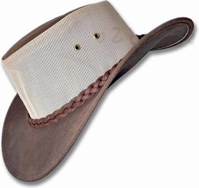 Oztrala HAT HL34 Suede Leather Mesh Australian Cowboy Golf Outback Summer Aussie Western Fishing Gardening Sun Kalista Breeze