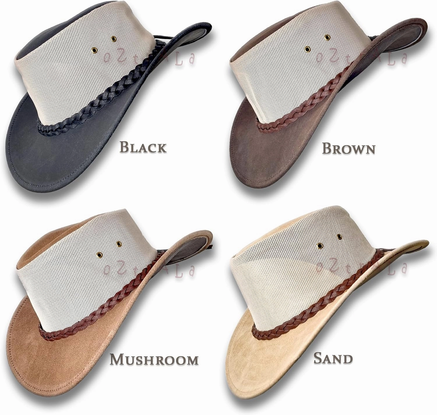 Oztrala HAT HL34 Suede Leather Mesh Australian Cowboy Golf Outback Summer Aussie Western Fishing Gardening Sun Kalista Breeze