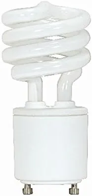 (Pack of 12) Satco S8226, 13 Watt (60 Watt) 880 Lumens Mini Spiral CFL Neutral White 3500K GU24 Base, Compact Fluorescent Light Bulb