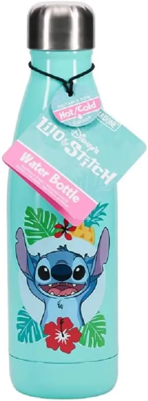 Paladone Disney Lilo and Stitch Official Licensed 15oz Metal Water Bottle with Screwtop Lid, Kids Reusable Stainless Steel Canteen, Insulated Tumbler - Lilo and Stitch Gift Insulated Tumbler