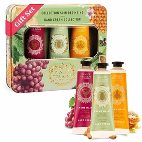 Panier des Sens - Mini Hand Cream Set - Birthday, Gifts for Women - Almond, Honey, Grape Natural Hand Cream - Gift Ideas Made in France - 97% Natural - Hand Lotion Travel Size 3x1 Floz