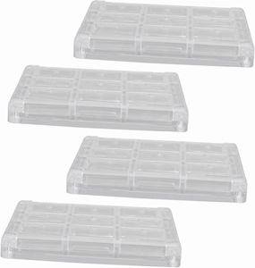 PartyKindom 4pcs Boxes Transparent Eyeshadow Organizer Case Compartment Makeup Storage Box for Travel Durable and Portable Cosmetics Container for Eyeshadows Blush and Highlighters