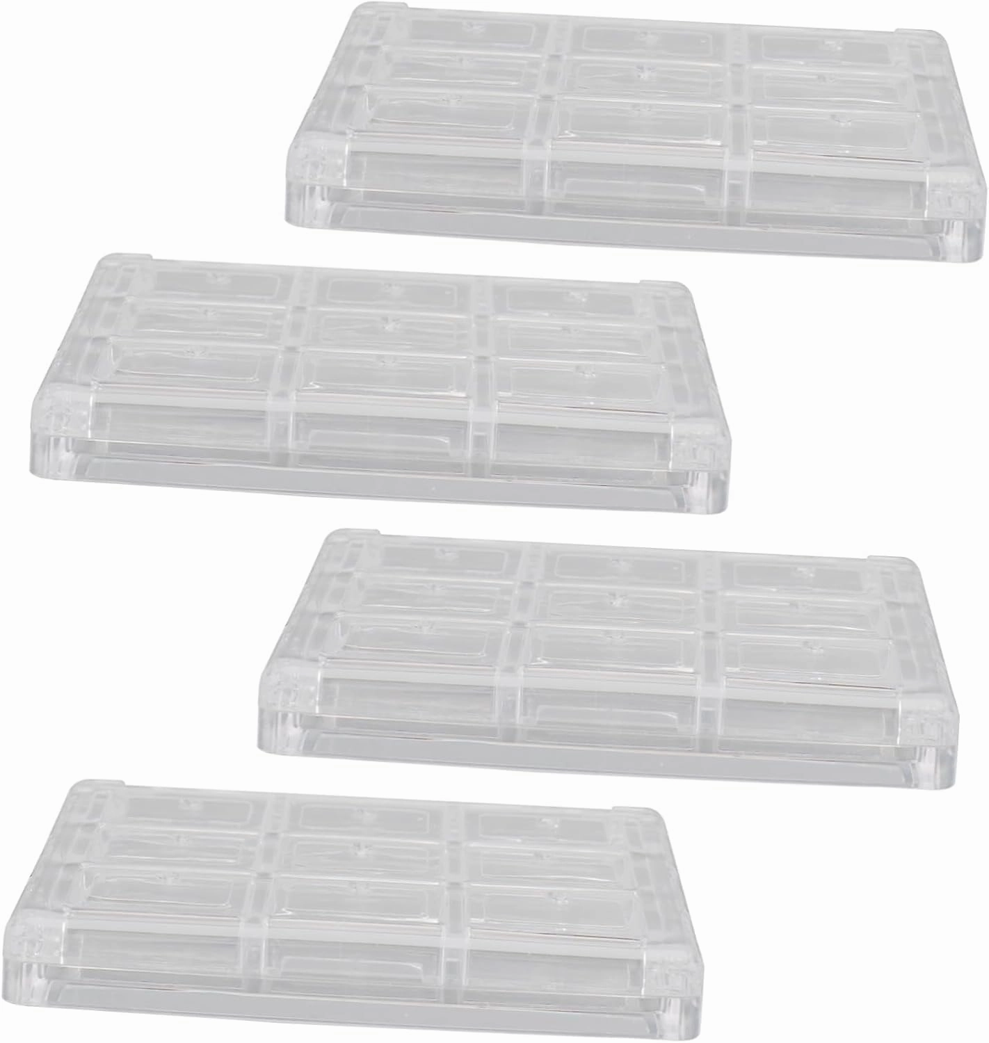 PartyKindom 4pcs Boxes Transparent Eyeshadow Organizer Case Compartment Makeup Storage Box for Travel Durable and Portable Cosmetics Container for Eyeshadows Blush and Highlighters