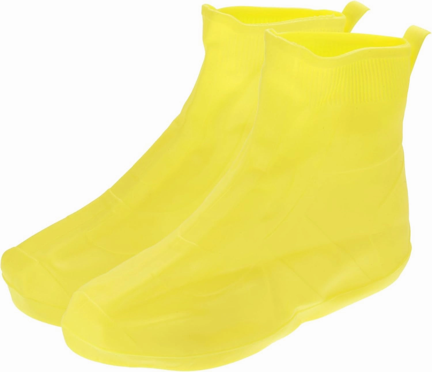 PATIKIL XXL Waterproof Shoes Cover, 1 Pair Silicone Non-Slip Overshoes Reusable Foldable Shoe Protector Rain Galoshes for Boot Rainy Snow Outdoor, Yellow