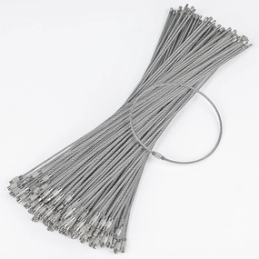 Pawfly 5 Inch/10 Inch Wire Keychain Cable Large Stainless Steel Key Ring Loop Holder, 20/50/100 Pack