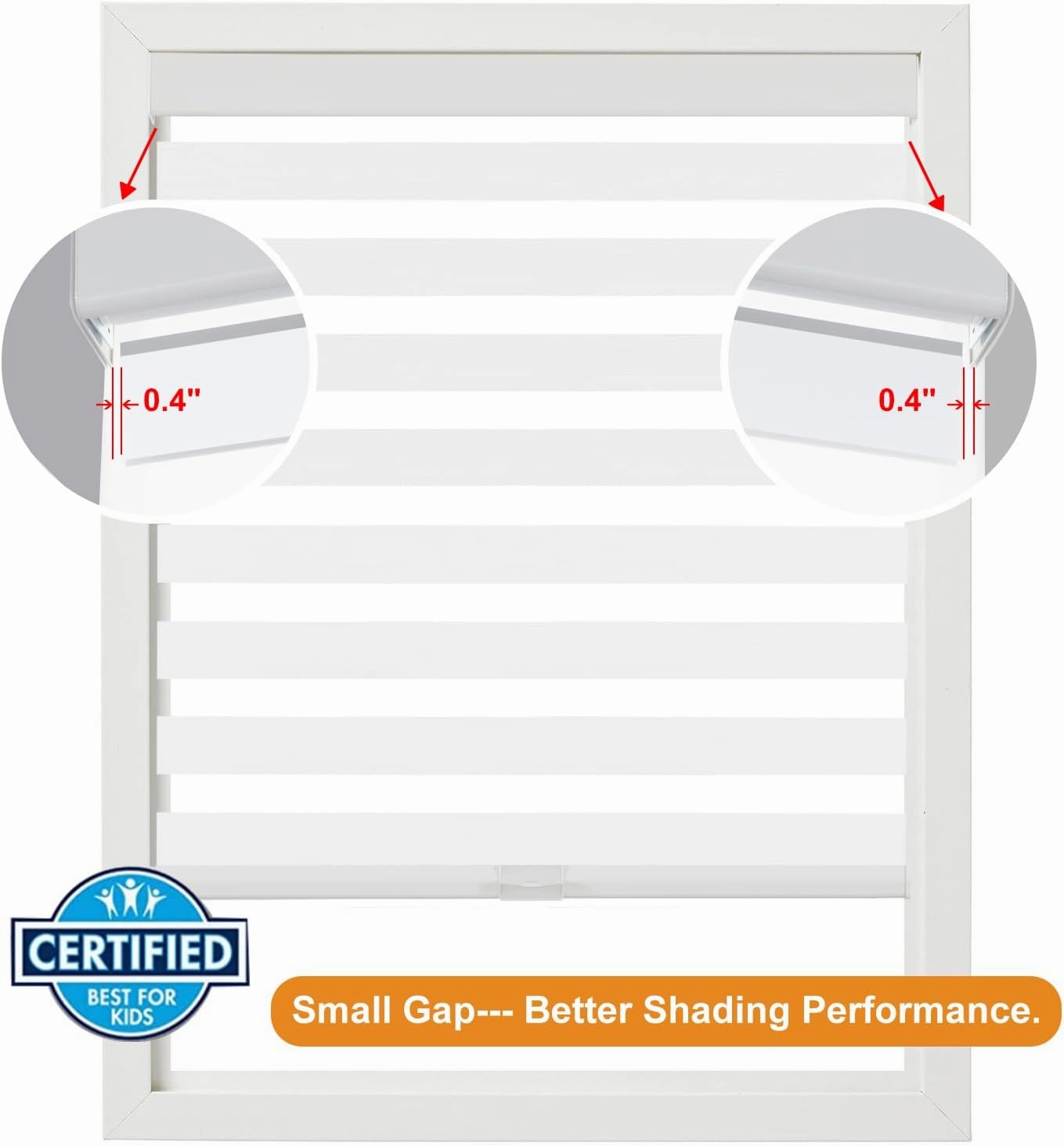 Persilux Blackout Zebra Blinds for Windows (15" W x 47" H, White) Cordless Zebra Shades for Indoor Windows, Sheer Shades Thermal Insulated Blinds with Upgraded Cassette, Roller Window Shades for Home
