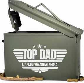 Personalized Ammo Box For Men - Custom Ammo Can Gift Set - Authentic Grade 1 Military Ammo Box Gift For Dad - Birthday Gift For Dad And Husband - Father’s Day Gift For Him - 30 Caliber