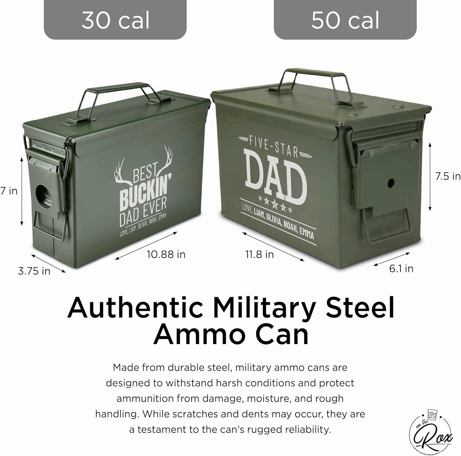 Personalized Ammo Box For Men - Custom Ammo Can Gift Set - Authentic Grade 1 Military Ammo Box Gift For Dad - Birthday Gift For Dad And Husband - Father’s Day Gift For Him - 30 Caliber