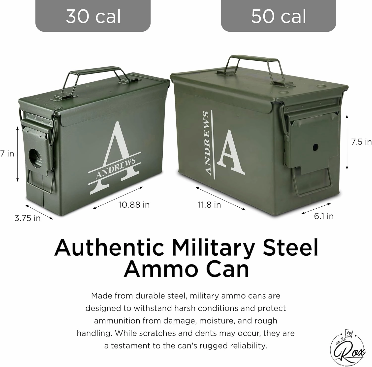 Personalized Ammo Box For Men - Custom Ammo Can Gift Set - Authentic Grade 1 Military Ammo Box Gift For Dad - Birthday Gift For Dad And Husband - Father’s Day Gift For Him - 30 Caliber