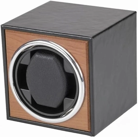 Personalized custom logo Watch Winders - Automatic Tool To Display and Organize Watches in Style Watch Case Customizable Logo (wood grain)