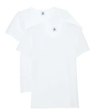 PETIT BATEAU Set of 2 Girl's Short Sleeves White Underwear/Undershirt Sizes 2-18 Style 15039 (Size 3 Style 15039)