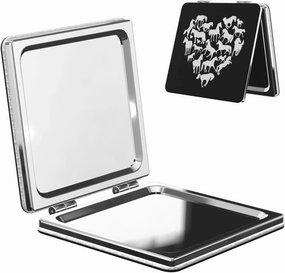 Peynir Love Heart Horse Women Handheld Makeup Mirror Portable Compact Mirror Folding Mini Cosmetic Mirror