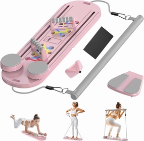 Pilates Board Pilates Reformer Set, 15 in 1 Pilates Sliding Board, Multifunctional Abdominal Board,Multi-Purpose Foldable Pilates Reformer Board for Home,Pilates Board for Women
