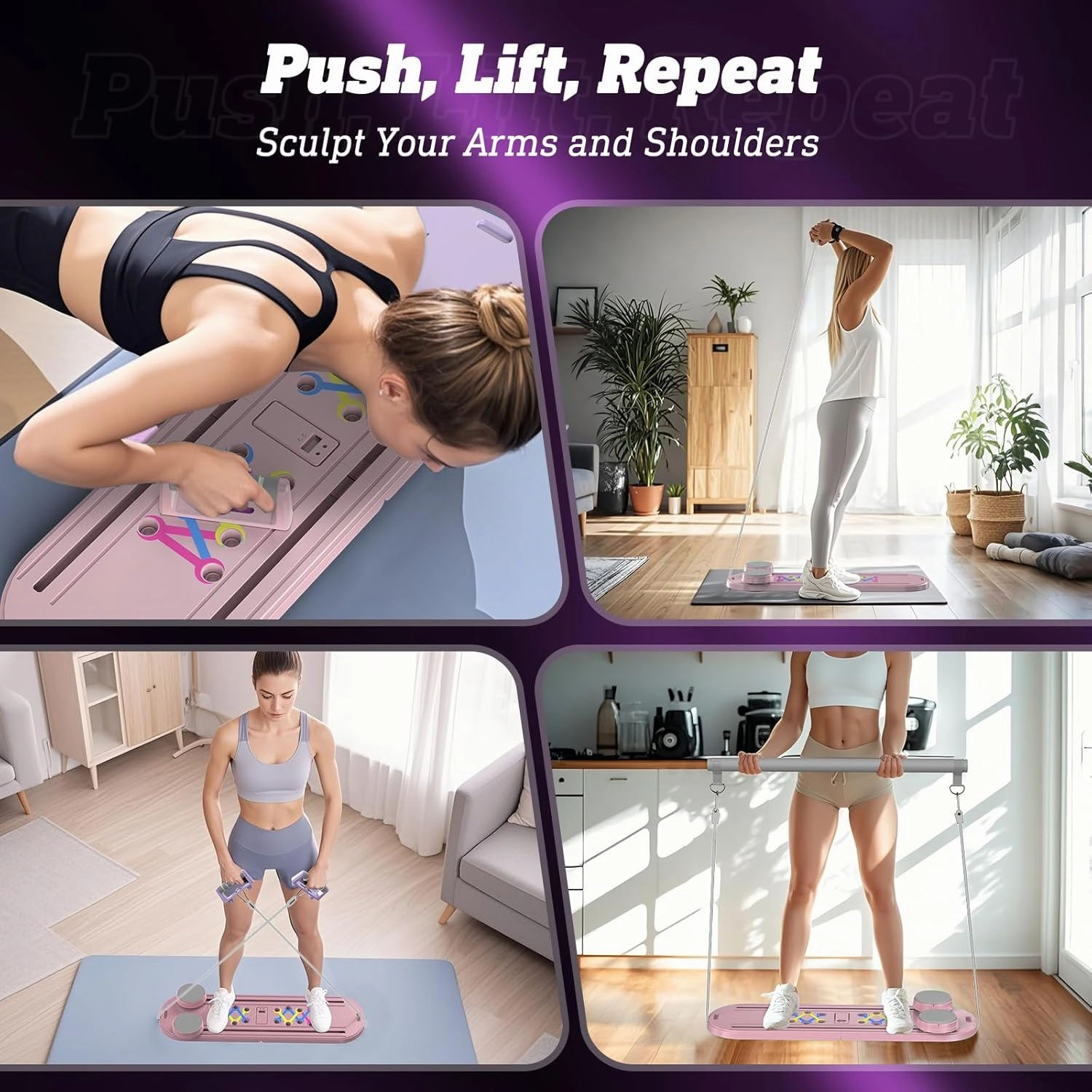 Pilates Board Pilates Reformer Set, 15 in 1 Pilates Sliding Board, Multifunctional Abdominal Board,Multi-Purpose Foldable Pilates Reformer Board for Home,Pilates Board for Women