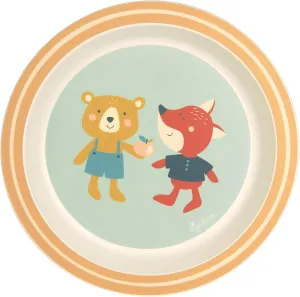 Plate Fox & Bear rPET "4 Friends" Mint, One Size