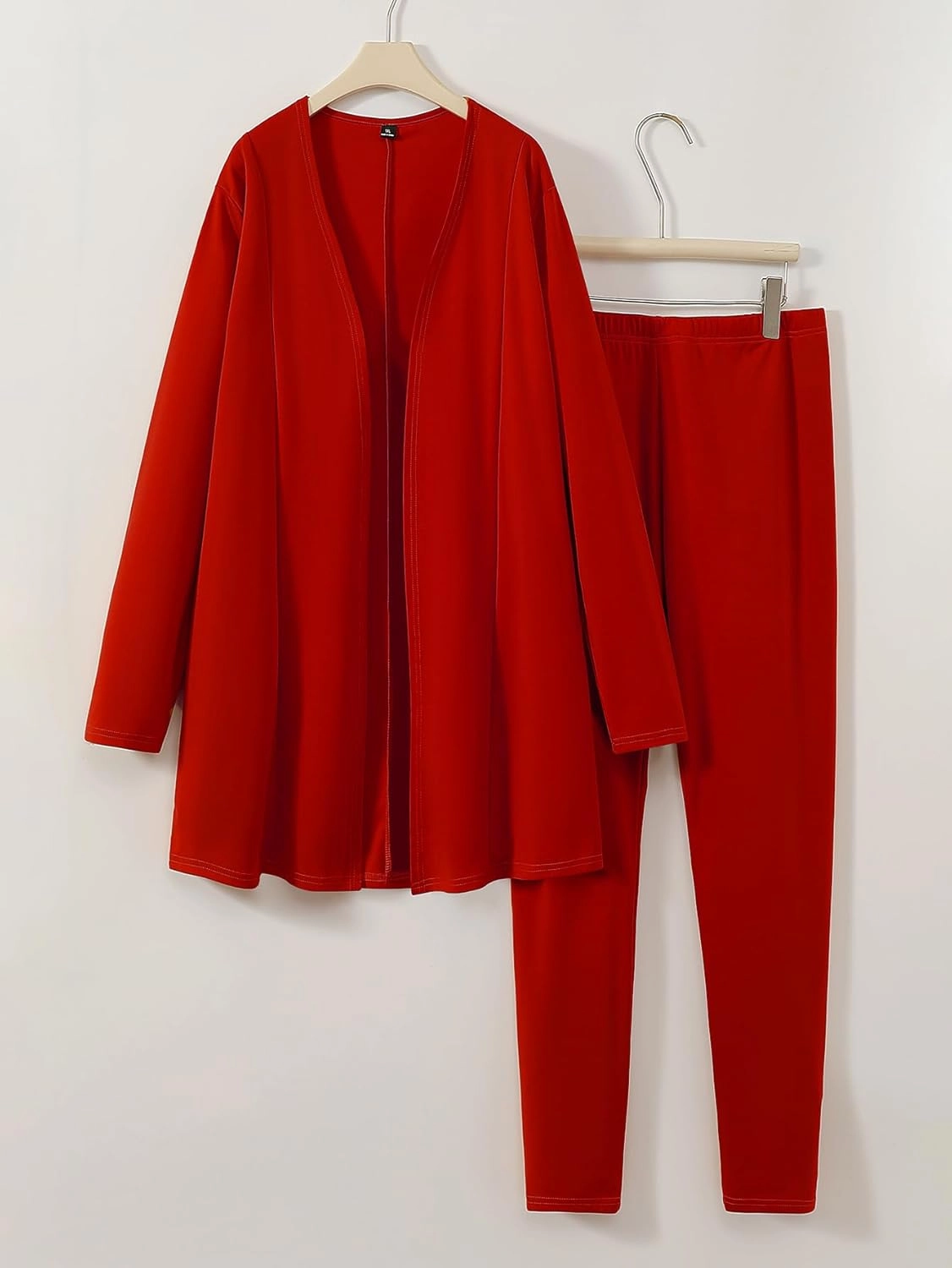Plus Size Casual Work Pants Suit Set Cropped Jacket Fitted Trousers