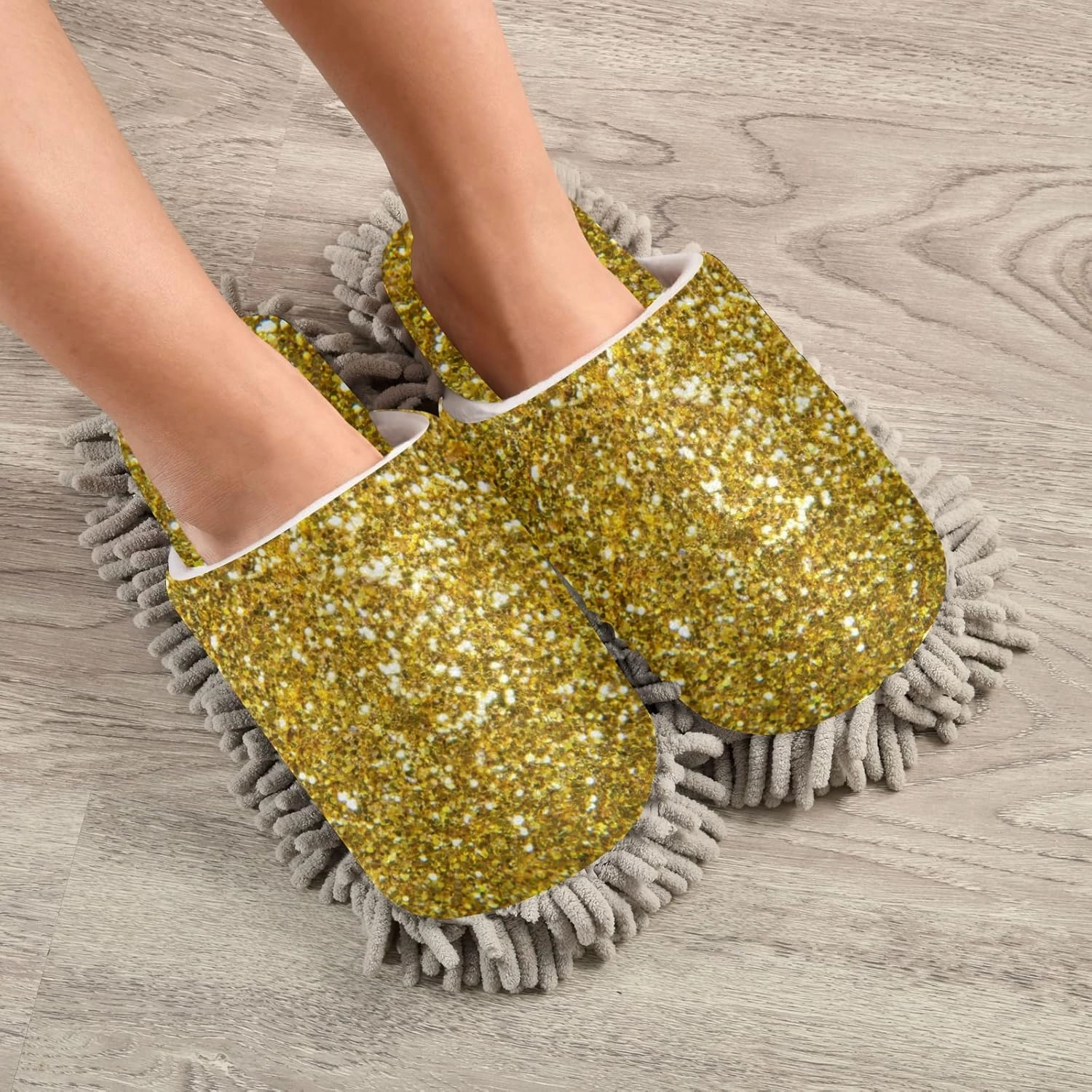 Poeticcity Mop Slippers Shoes, Unisex Cleaning House Slippers Spa Dusting Slippers M-L