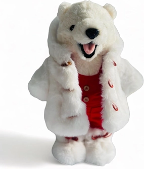 Polar Bear Stuffed Animal Bear Plush White Bear Toy Bear 17 inch, Christmas Bear Gift for Boys Girls, Arctic Bear with Clothes, Bear for Boys, Bear for Girls, Arty The Polar Bear