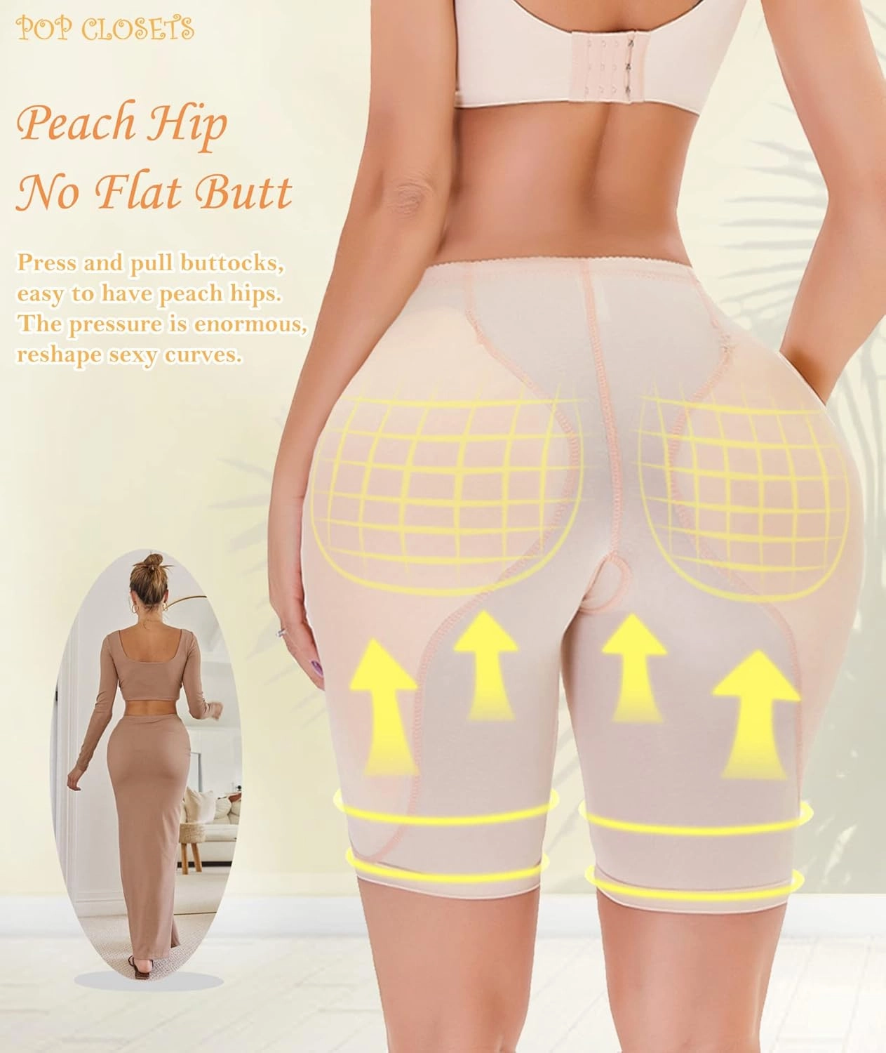 POP CLOSETS Hip Dip Pads for Women Hip Padded Underwear Butt Lifter Pad Panties Butt Enhancer Booty Lifter Shapewear