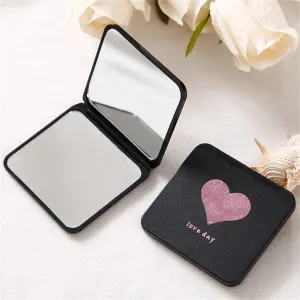 Portable Mini Makeup Mirror Double Sided Square Mirror Handheld Folding Mirror Mini Pocket Mirror (Color : C, Size