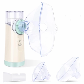 Portable Spacer Mesh Machine with 2 Masks & Mouthpiece, Quiet Working, Auto cleaning, Handheld Humidifier Machine for Travel and Home Use