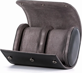 Portable Travel Storage Case Holder Pu Watch Roll with Removable Pillows Organizer Birthday Wedding Party Gift Box(E)