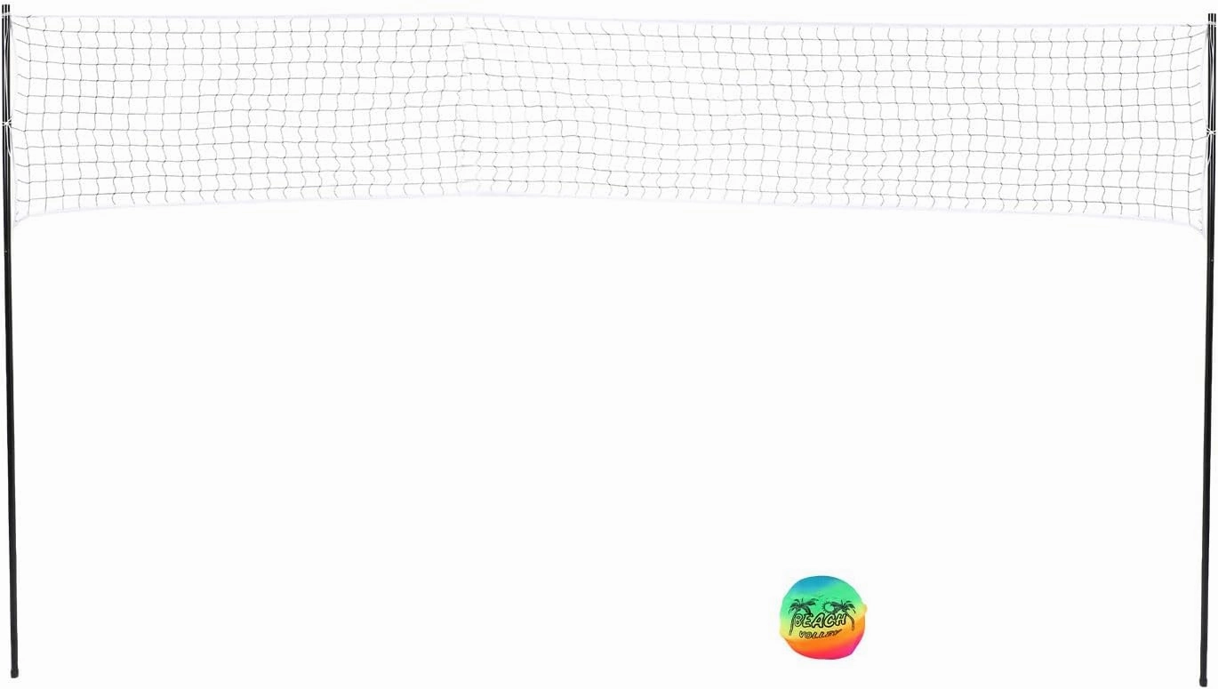 Portable Volleyball Net Set, Strong Guide Ropes Not Shaking PE and Iron Easy Carrying Outdoor Portable Beach Volleyball Net Game System for Kids Adults